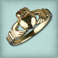 Yellow Gold Traditional Claddagh Ring - Sizes 9 & 10
