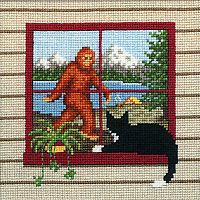 "What the Cat Saw: Bigfoot" Cross Stitch Pattern