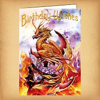 Phoenix Dragon Birthday Card