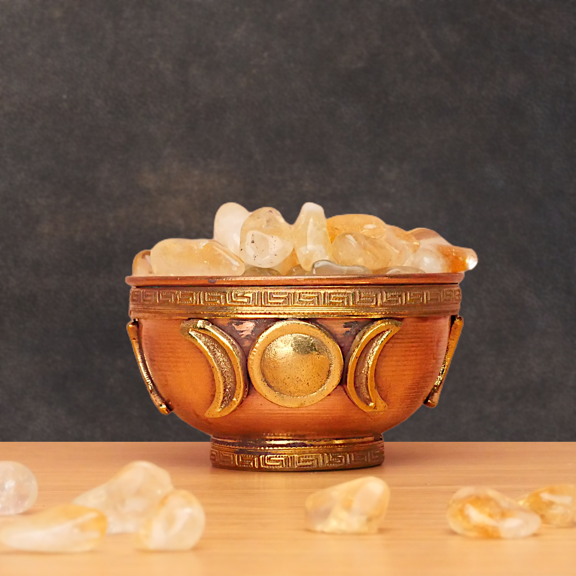 Triple Moon Copper Bowl