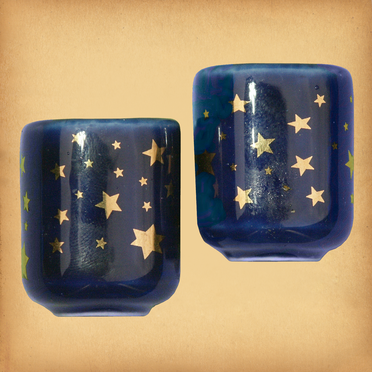 Pair of Gold Stars Mini Candle Holders