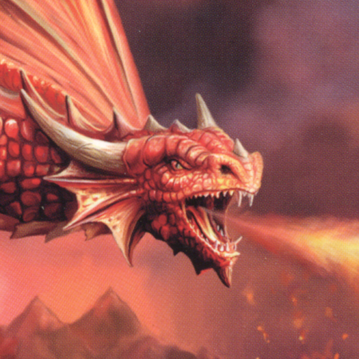 Close-up of the dragon’s piercing eyes and fierce expression, with scales, horns, and sharp teeth visible as it breathes fire