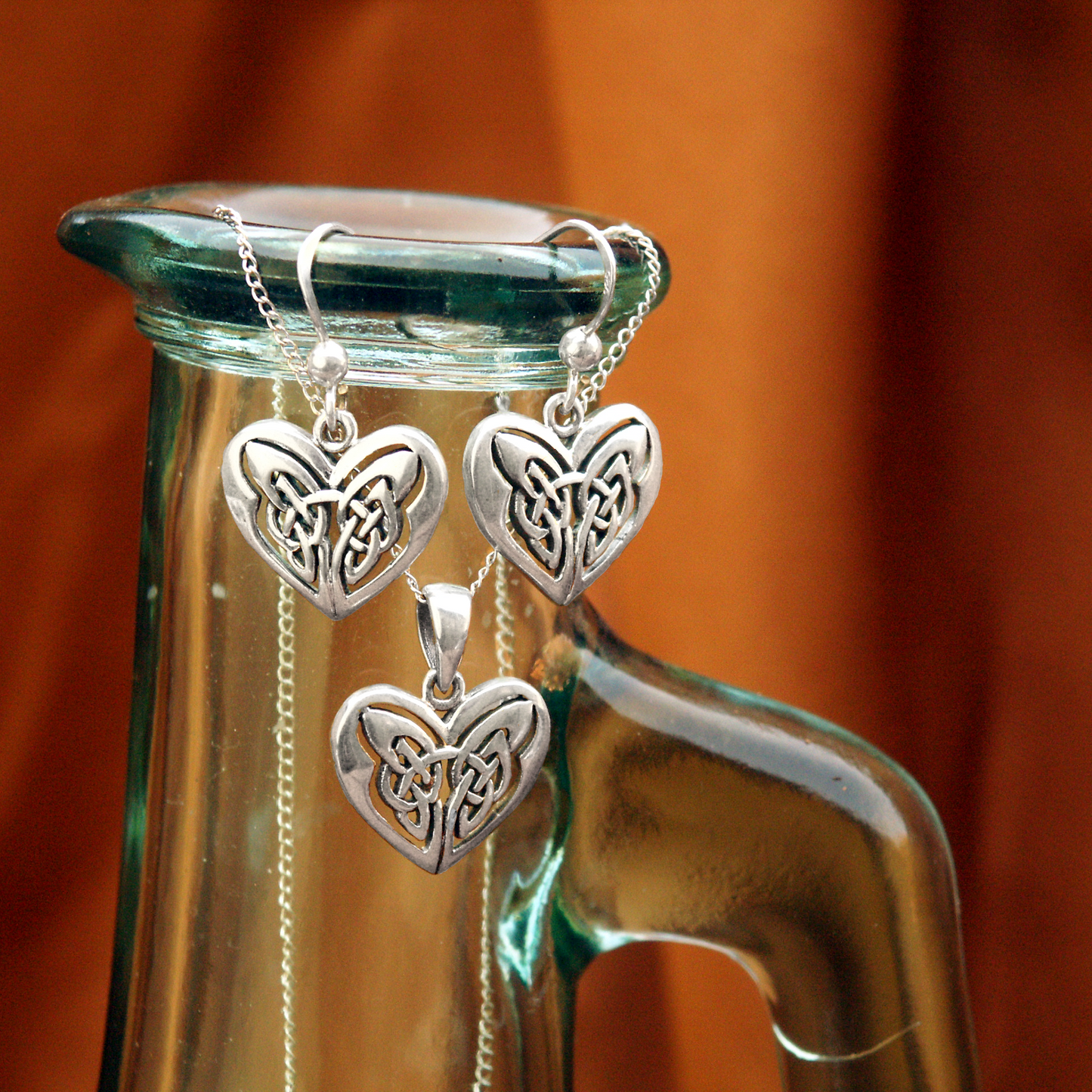 Silver Celtic Heart Earrings