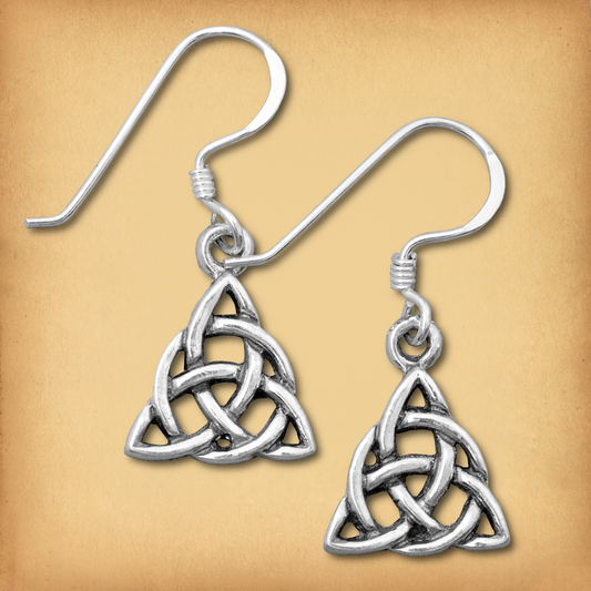 Silver Triquetra Dangle Earrings