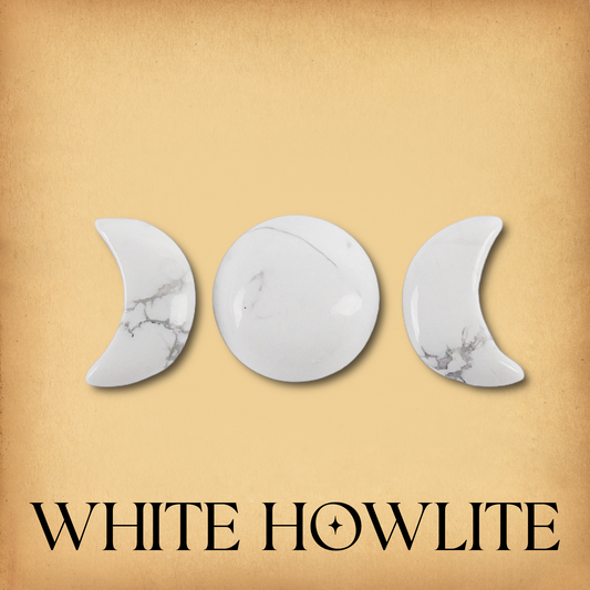 White Howlite Triple Moon Gemstone Set