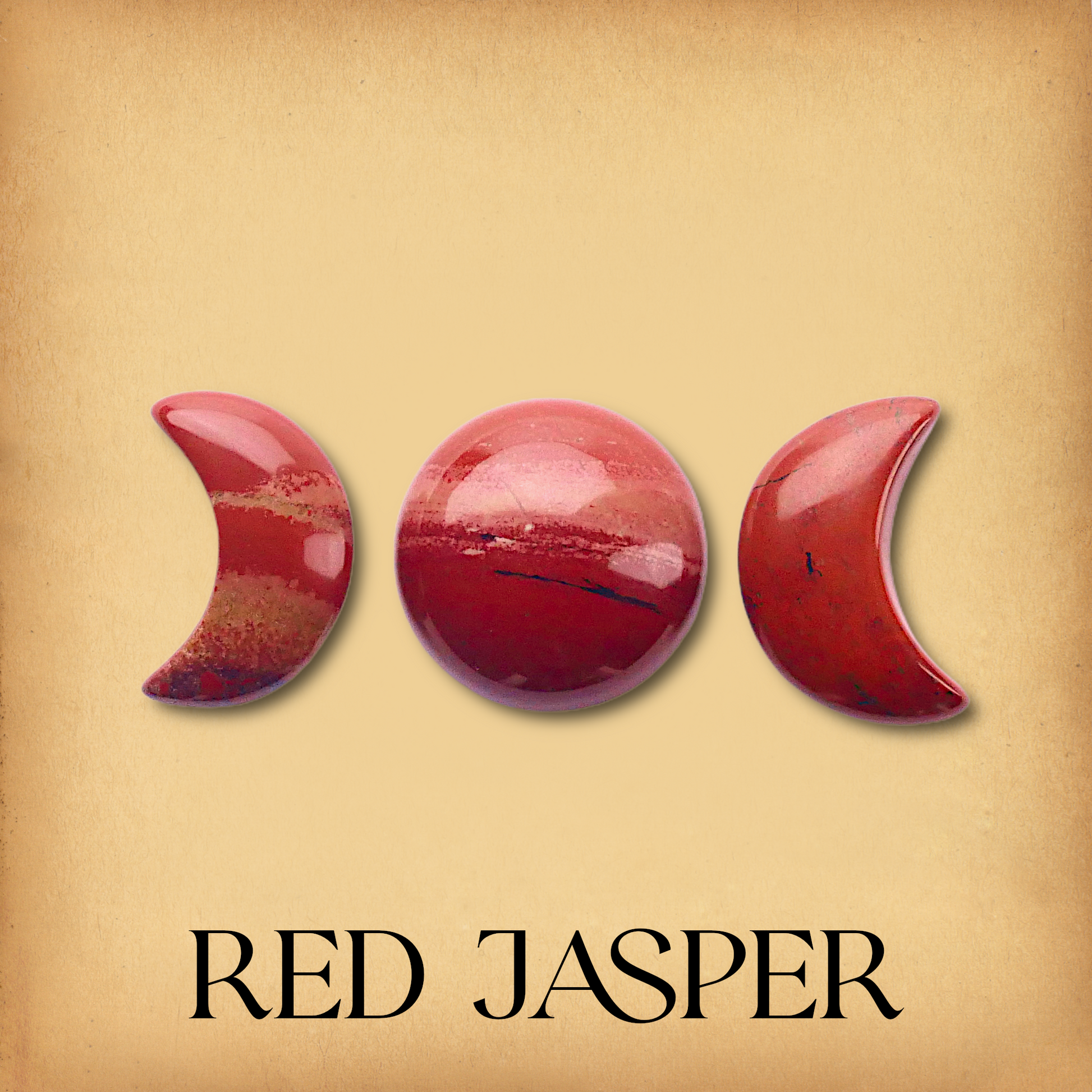 Red Jasper Triple Moon Gemstone Set
