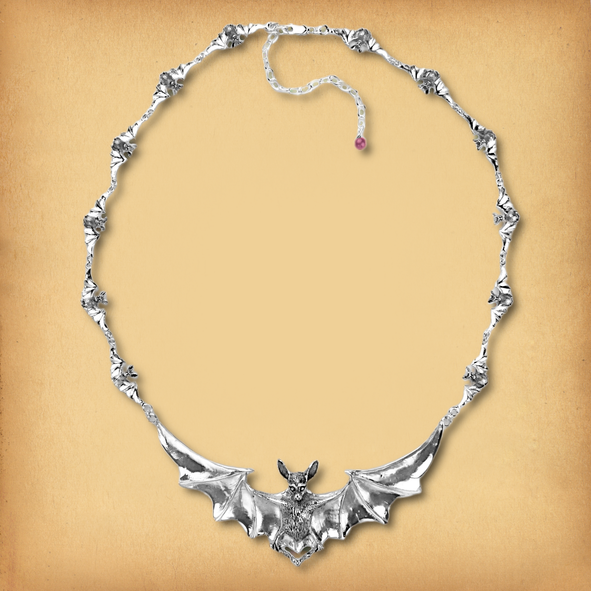 Silver Bat Necklace