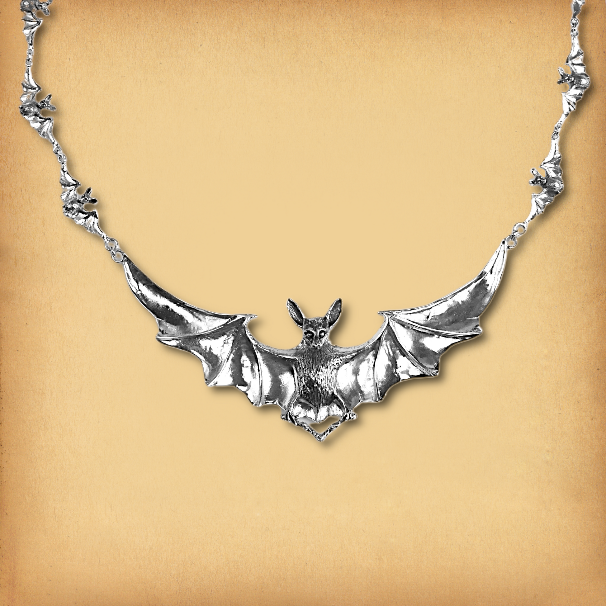 Silver Bat Necklace