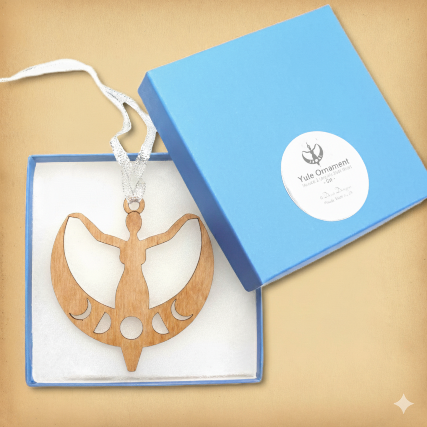 Moon Goddess Wooden Yule Ornament