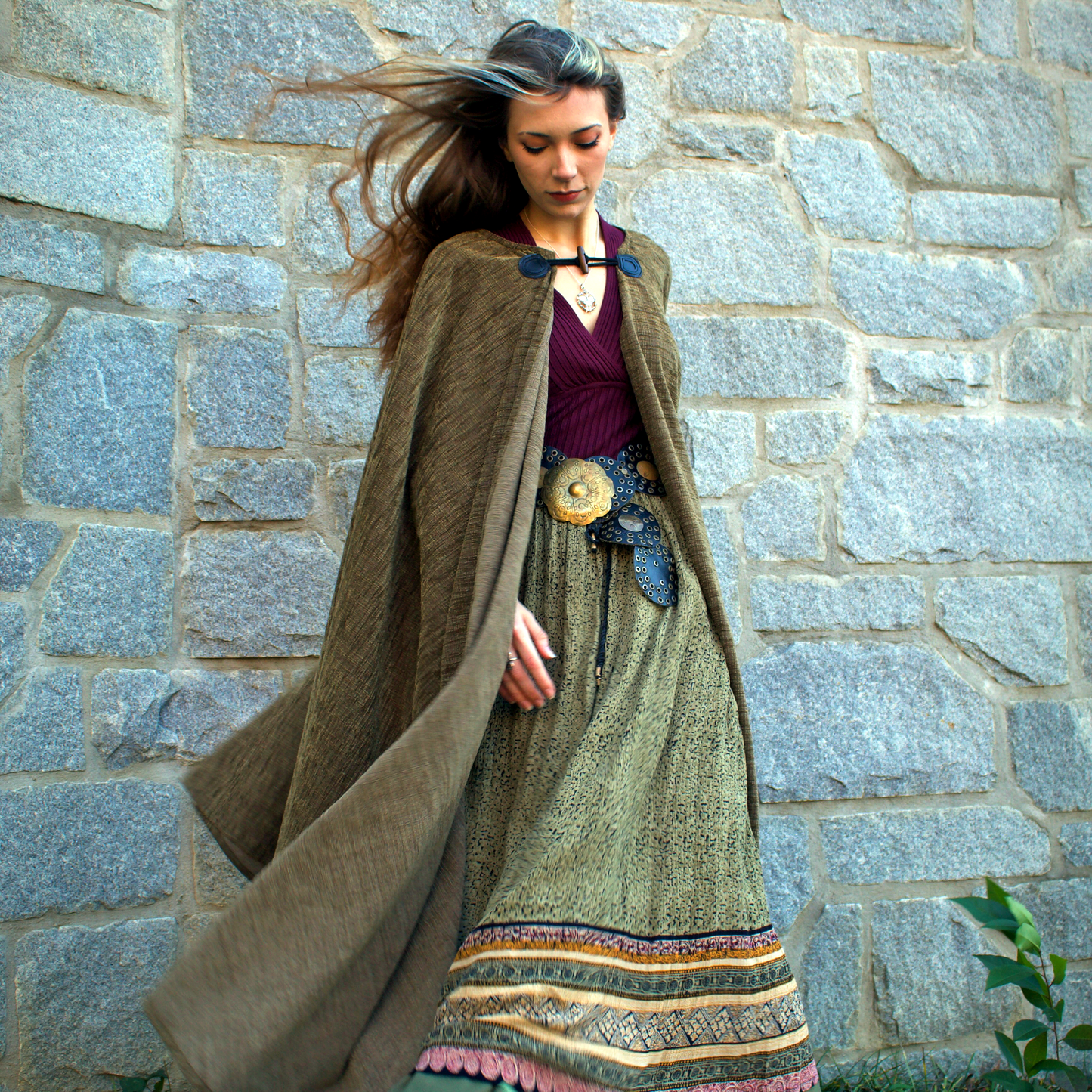 Olive Brown Full Circle Cloak