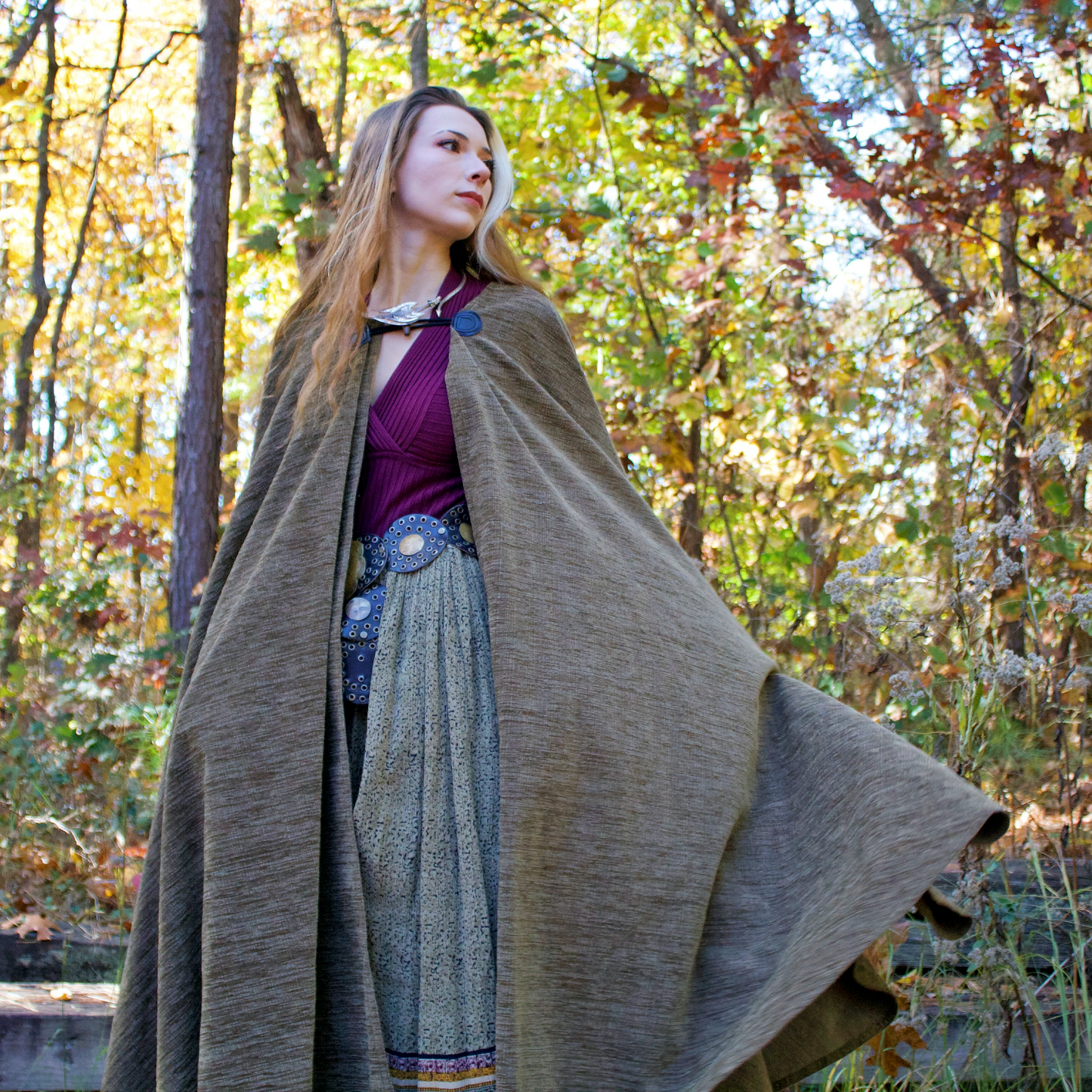 Olive Brown Full Circle Cloak