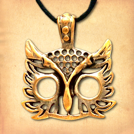 Bronze Athena's Owl Pendant
