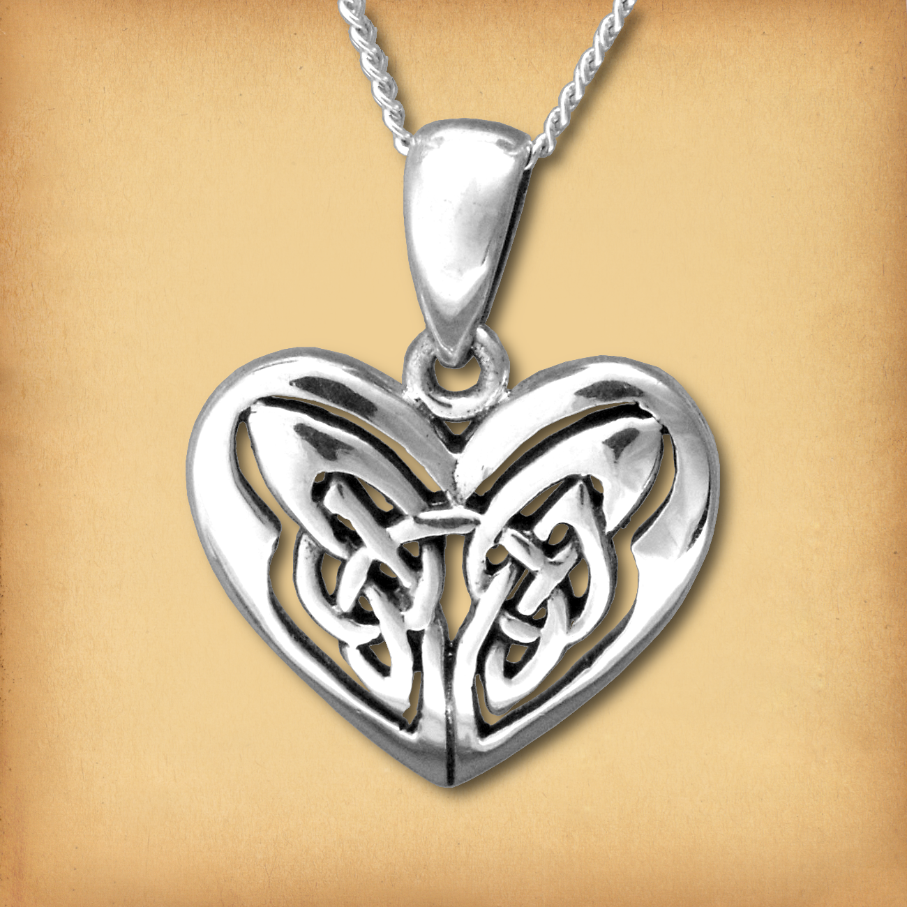 Silver Celtic Heart Pendant, featuring a Celtic knot in a classic heart shape. A timeless declaration of love and romance.