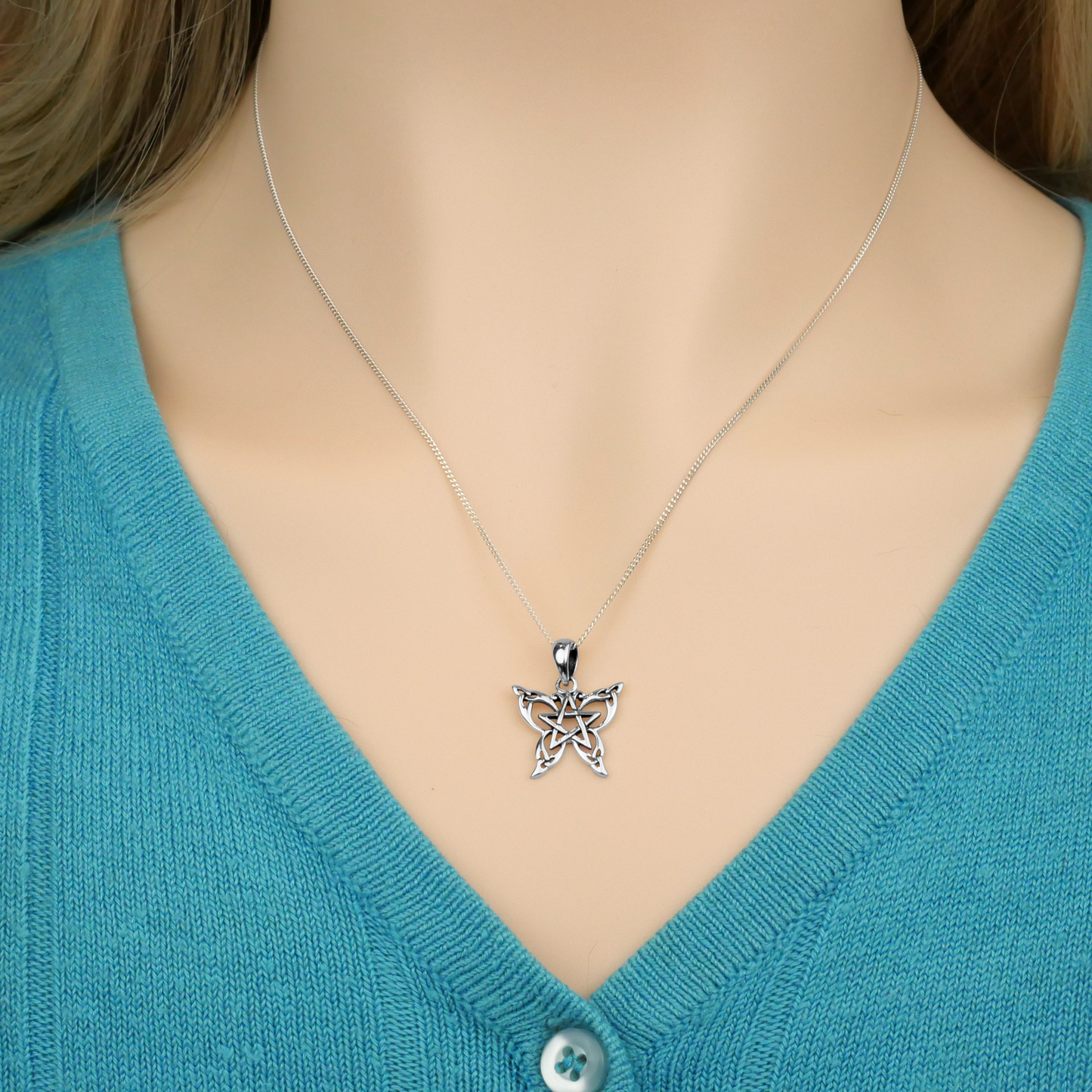 Silver Petite Celtic Butterfly Pendant