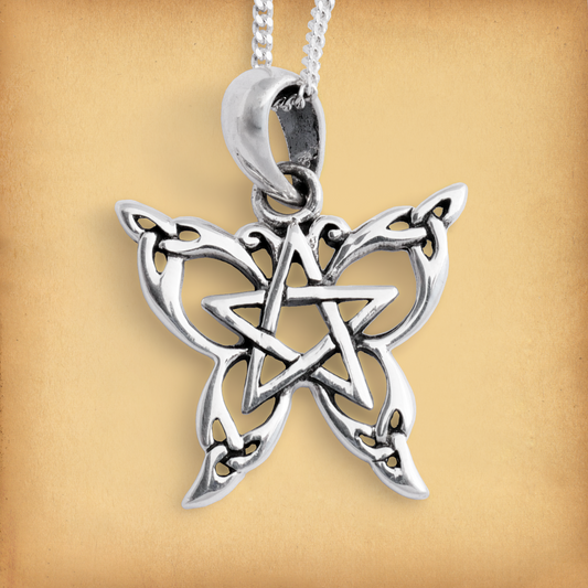 Silver Petite Celtic Butterfly Pendant