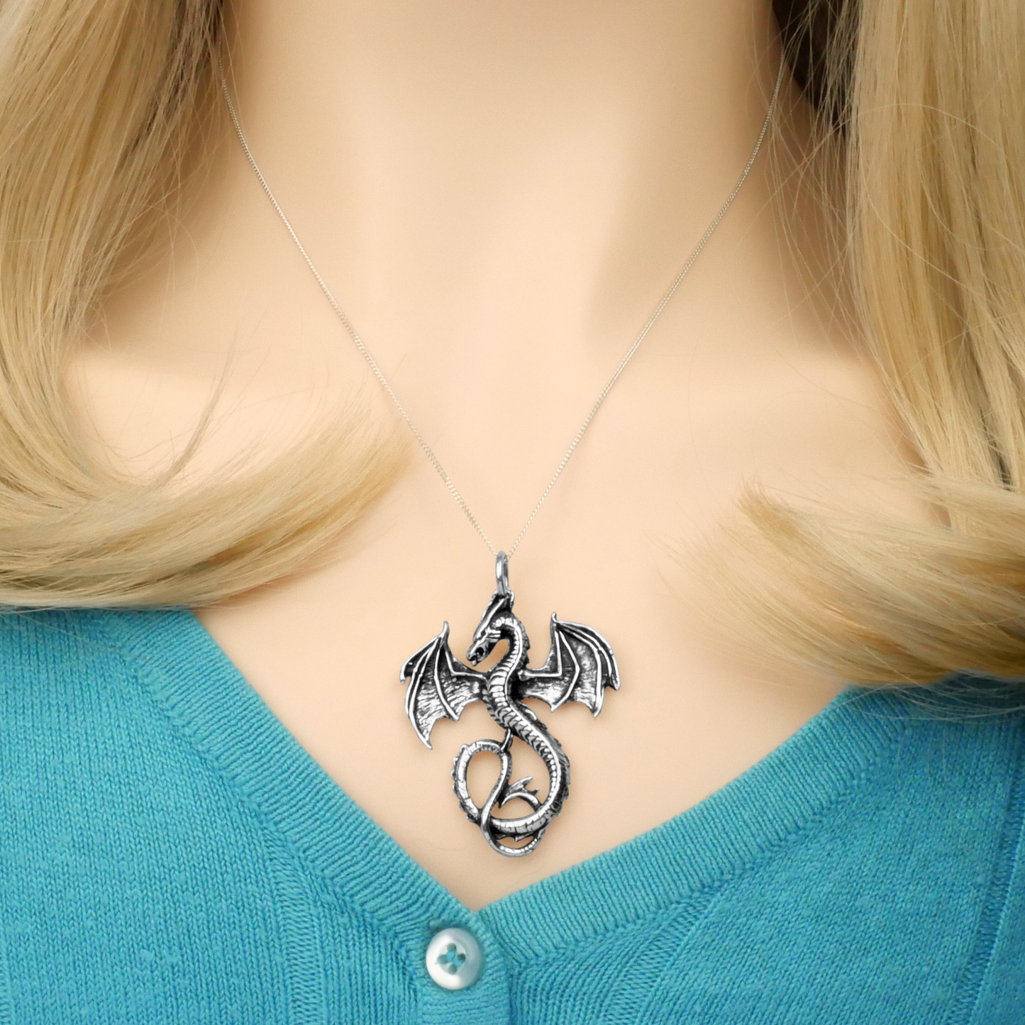 Silver Flying Dragon Pendant