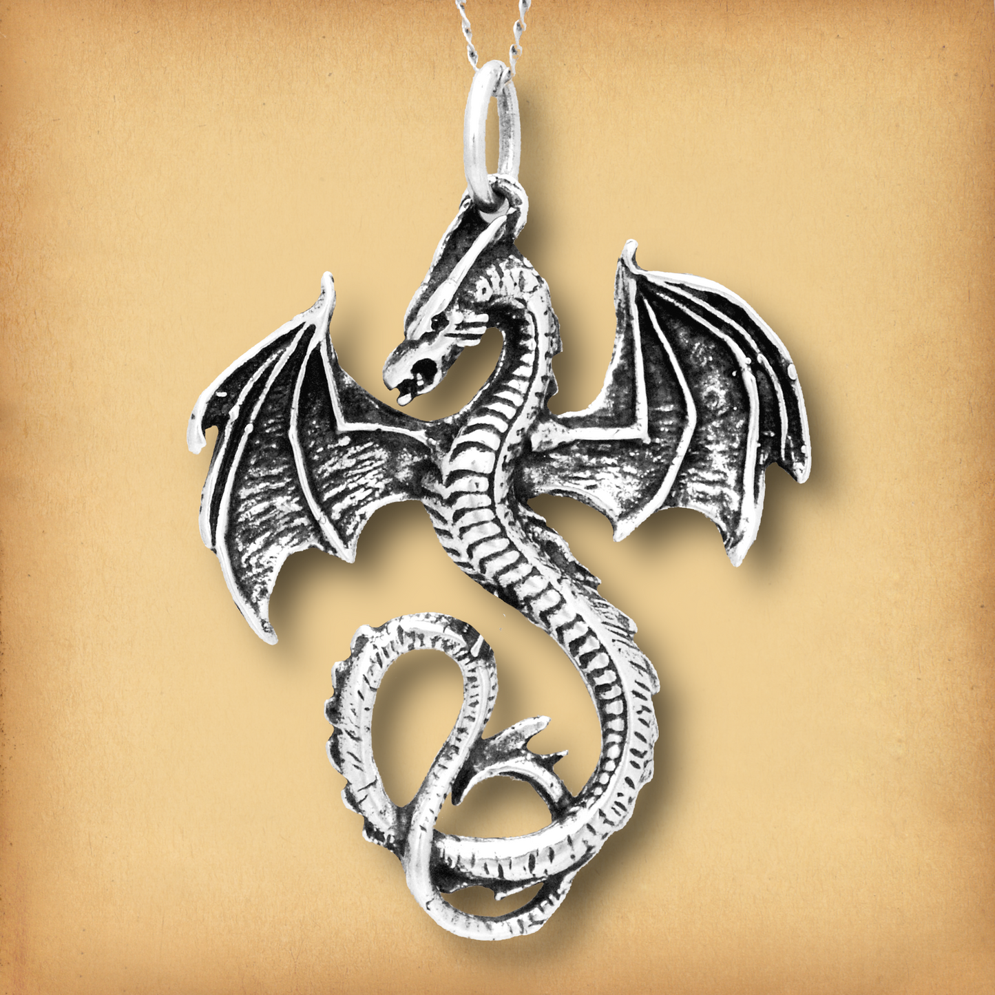 Silver Flying Dragon Pendant