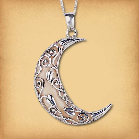 Silver Vine Moon Pendant