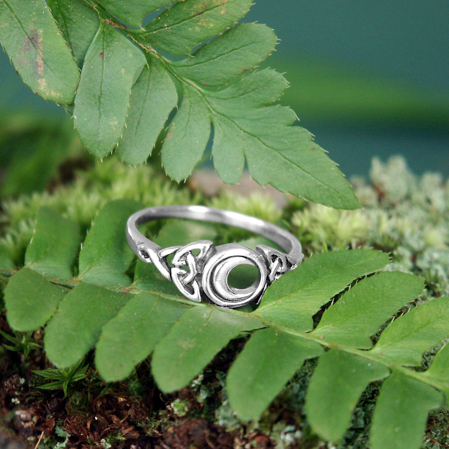 Silver Celtic Moon Ring