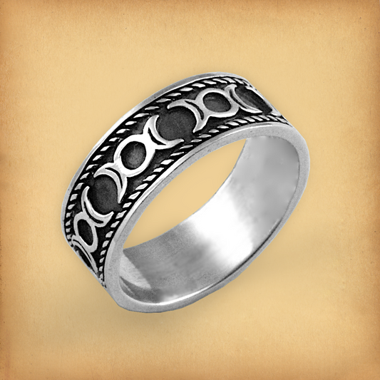 Silver Triple Moon Ring