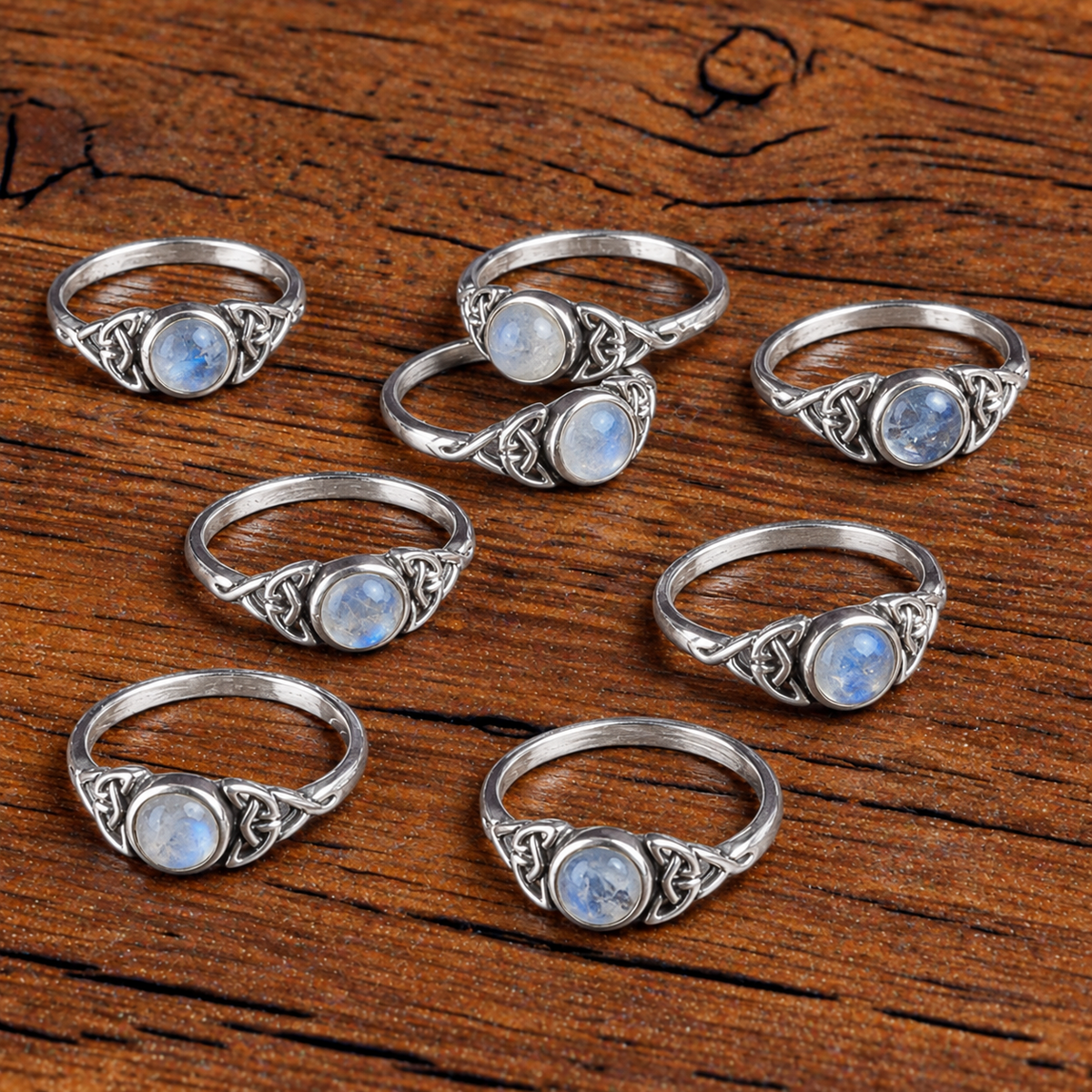 Silver Celtic Moonstone Ring