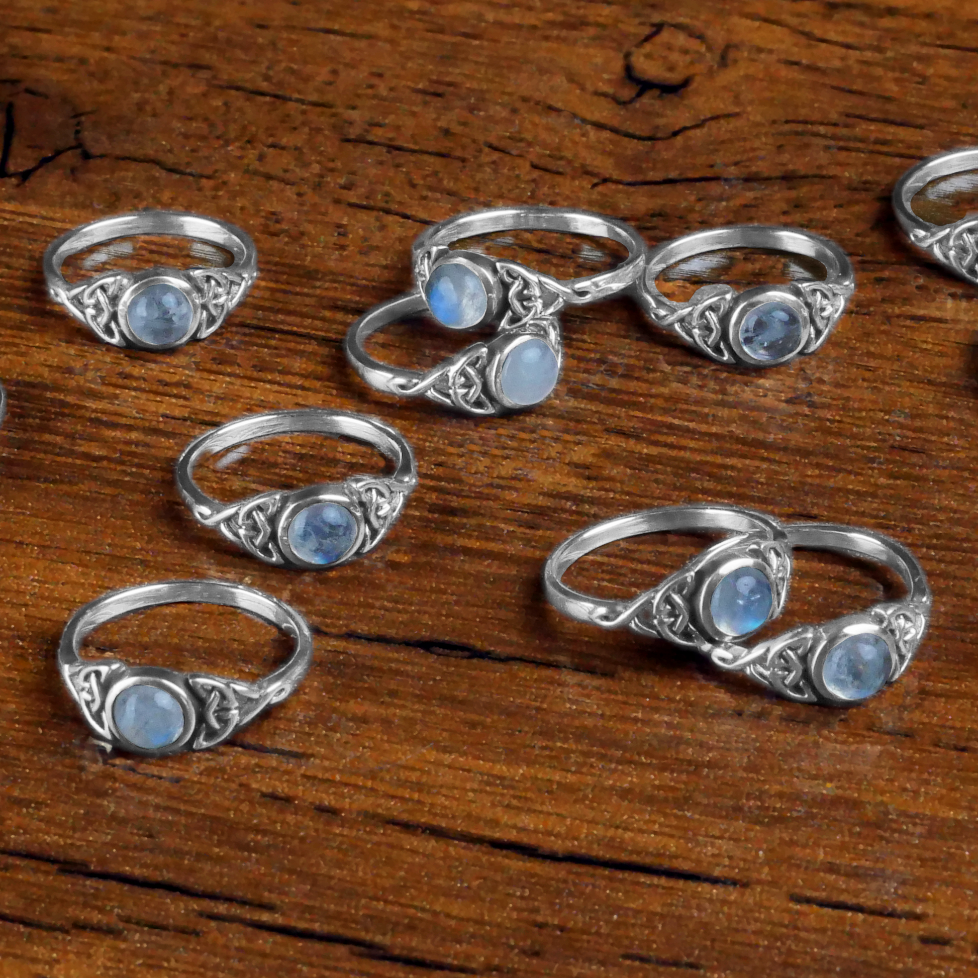 Silver Celtic Moonstone Ring