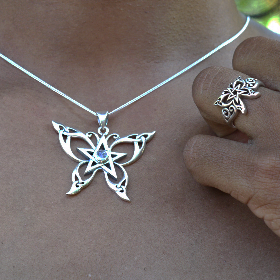Silver Celtic Butterfly Ring