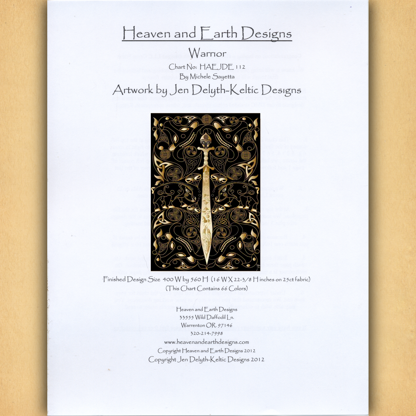 Warrior Cross Stitch Pattern