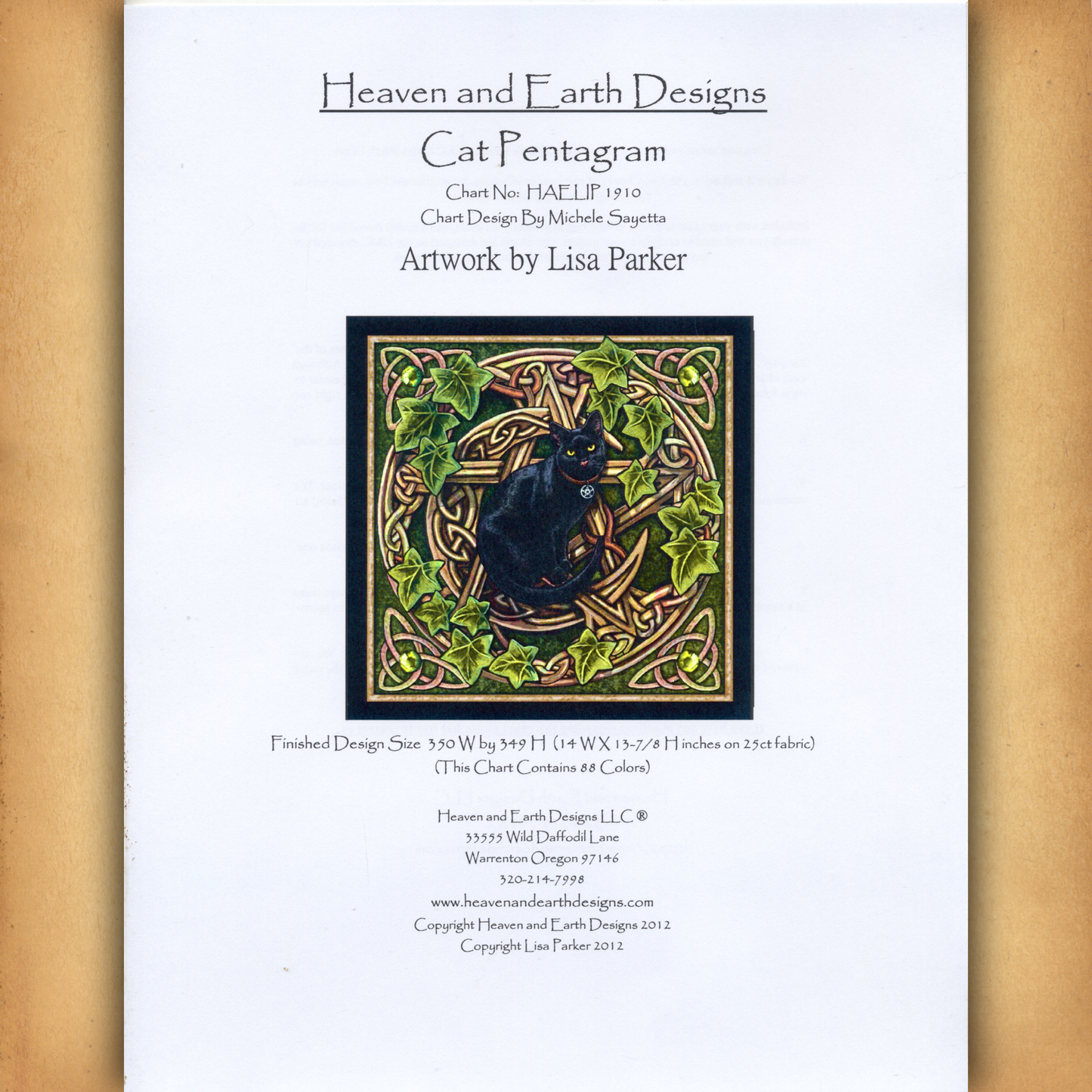 Cat Pentagram Cross Stitch Pattern