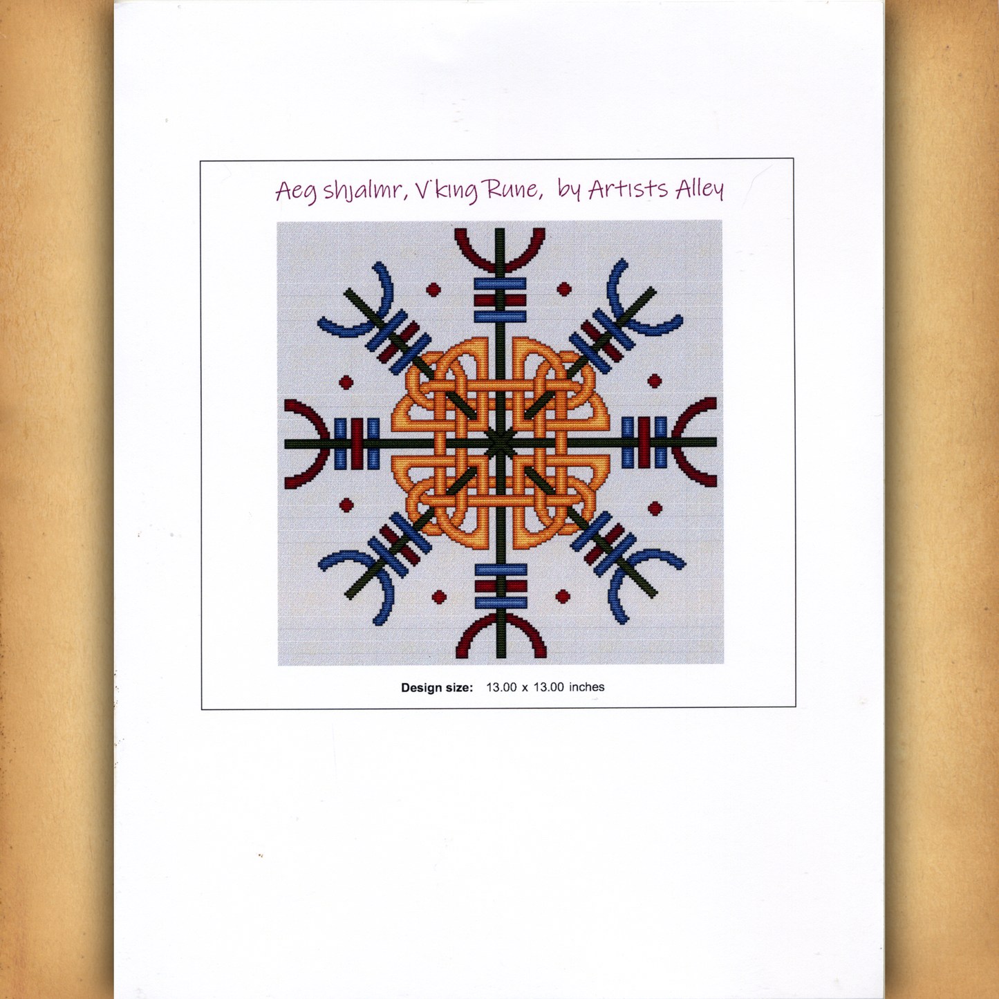 Aegishjalmr, Viking Rune Cross Stitch Pattern