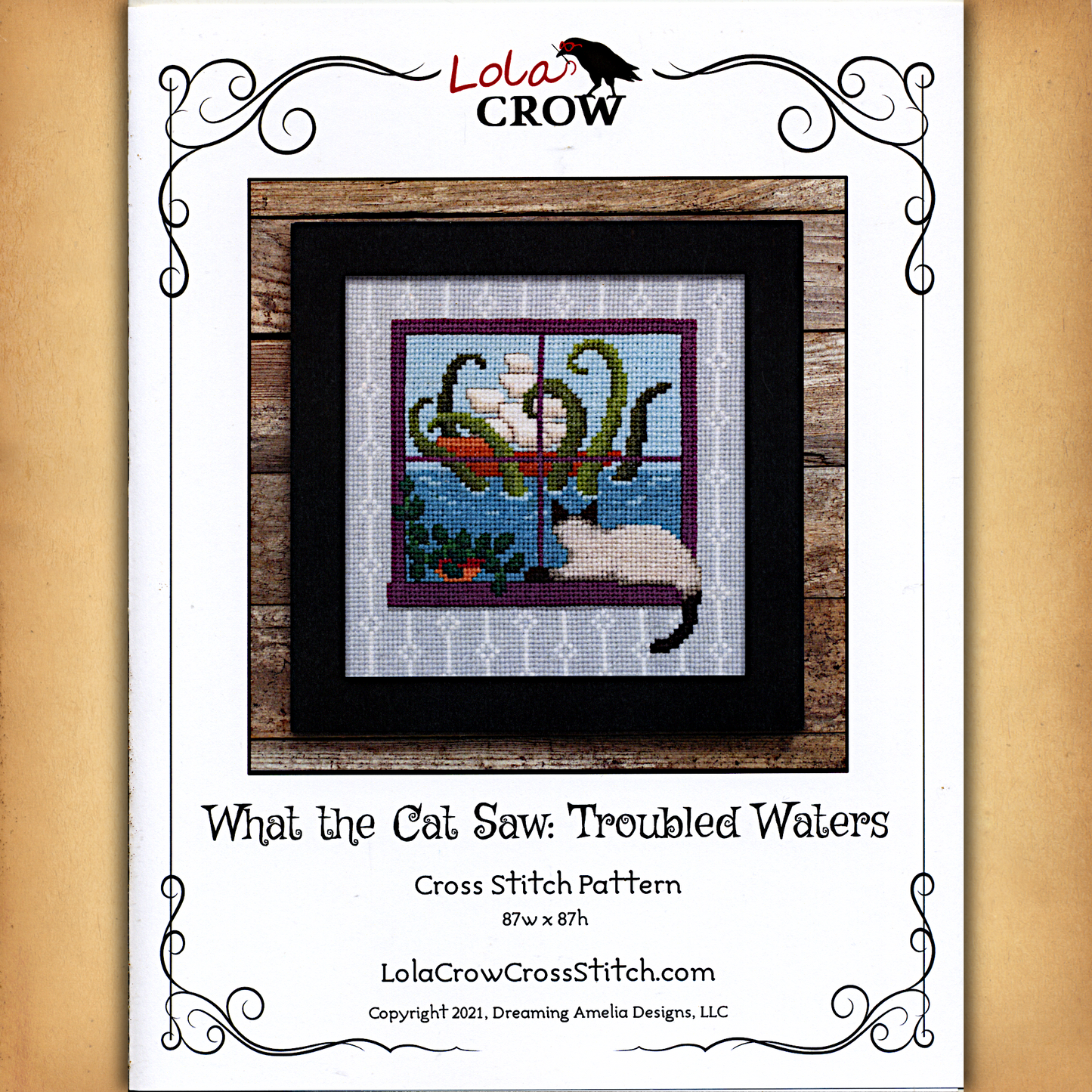 "What the Cat Saw: Troubled Waters" Cross Stitch Pattern
