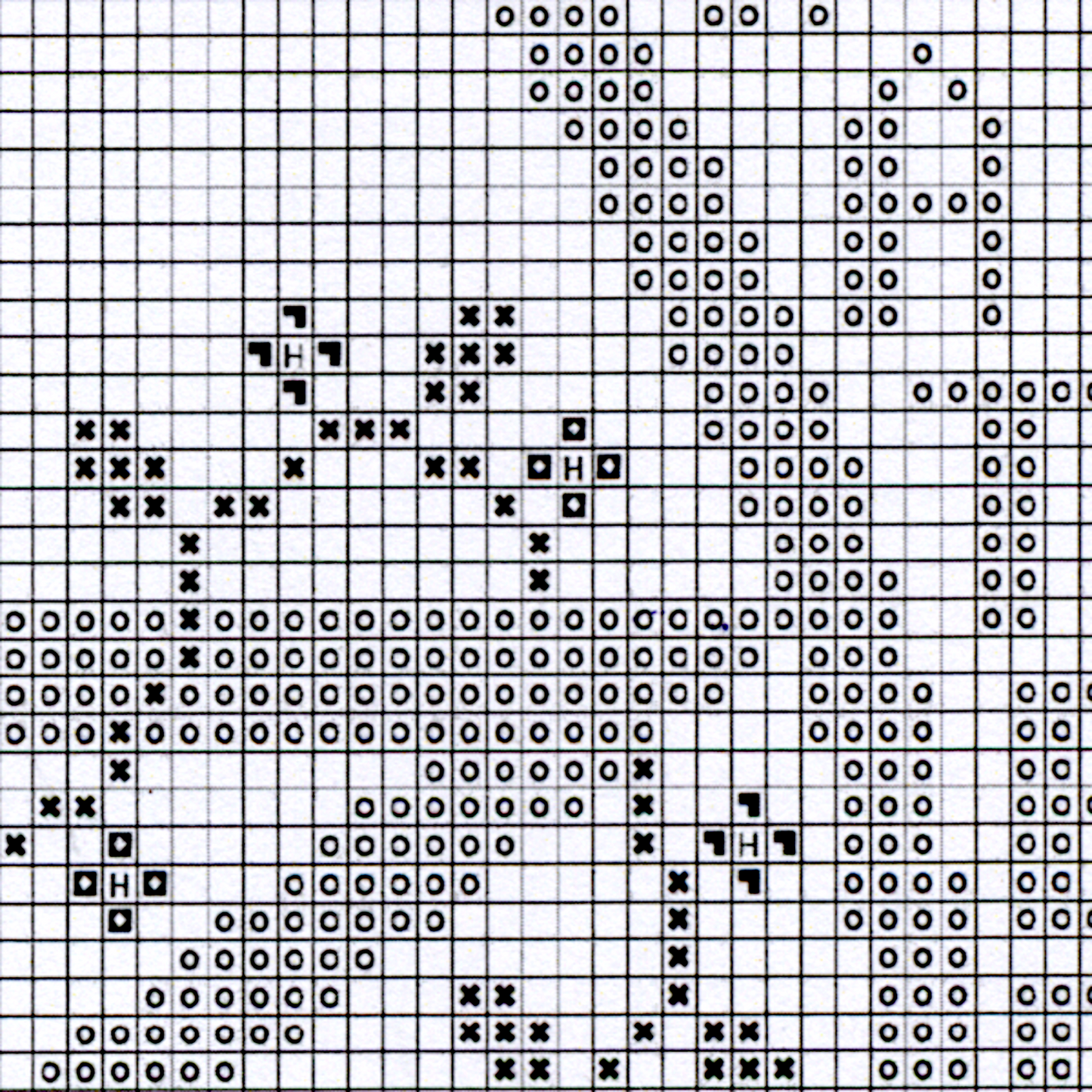 Elemental Pentagram Cross Stitch Pattern