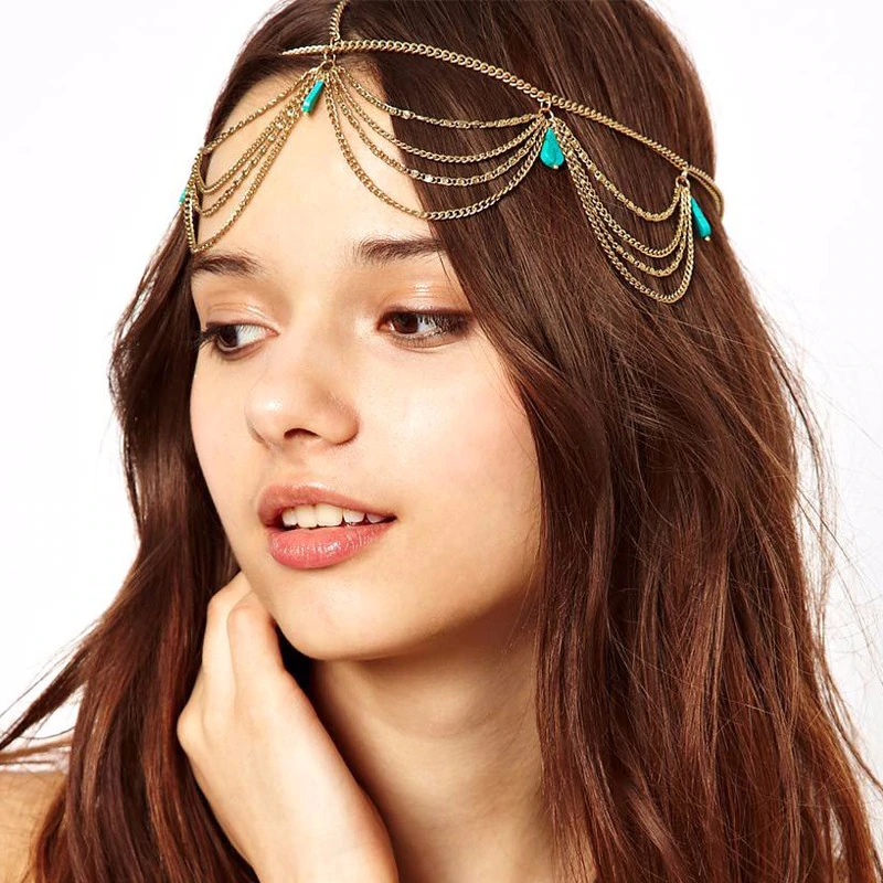 Turquoise Teardrop Fantasy Headpiece