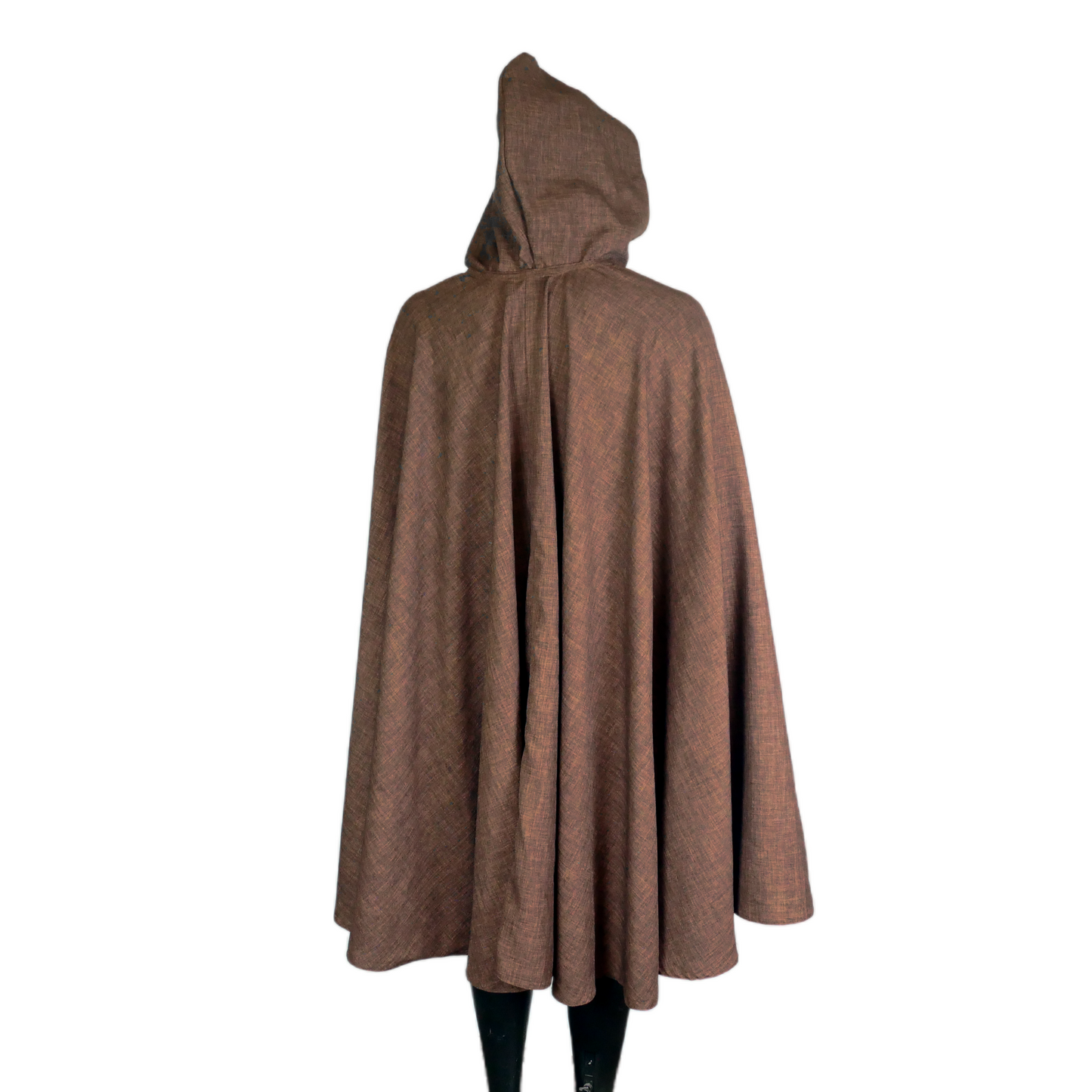 Dark Brown Full Circle Cloak with Hood and Pockets