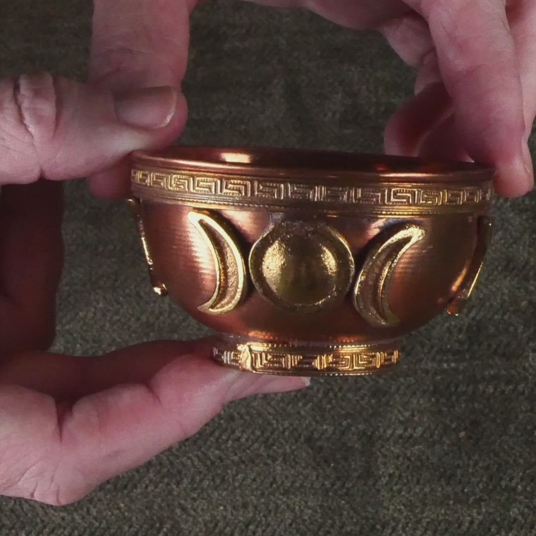 Triple Moon Copper Bowl