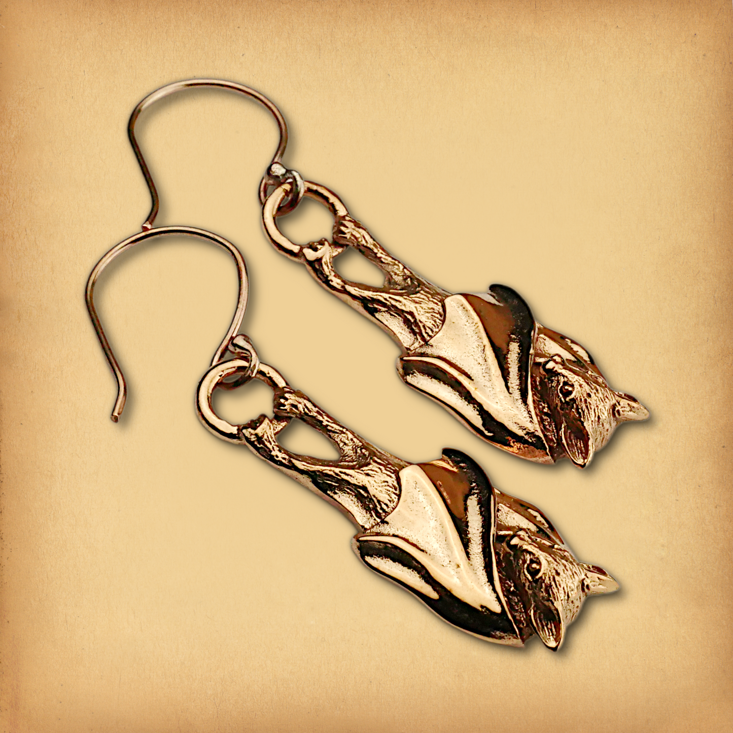Bronze Bat Earrings