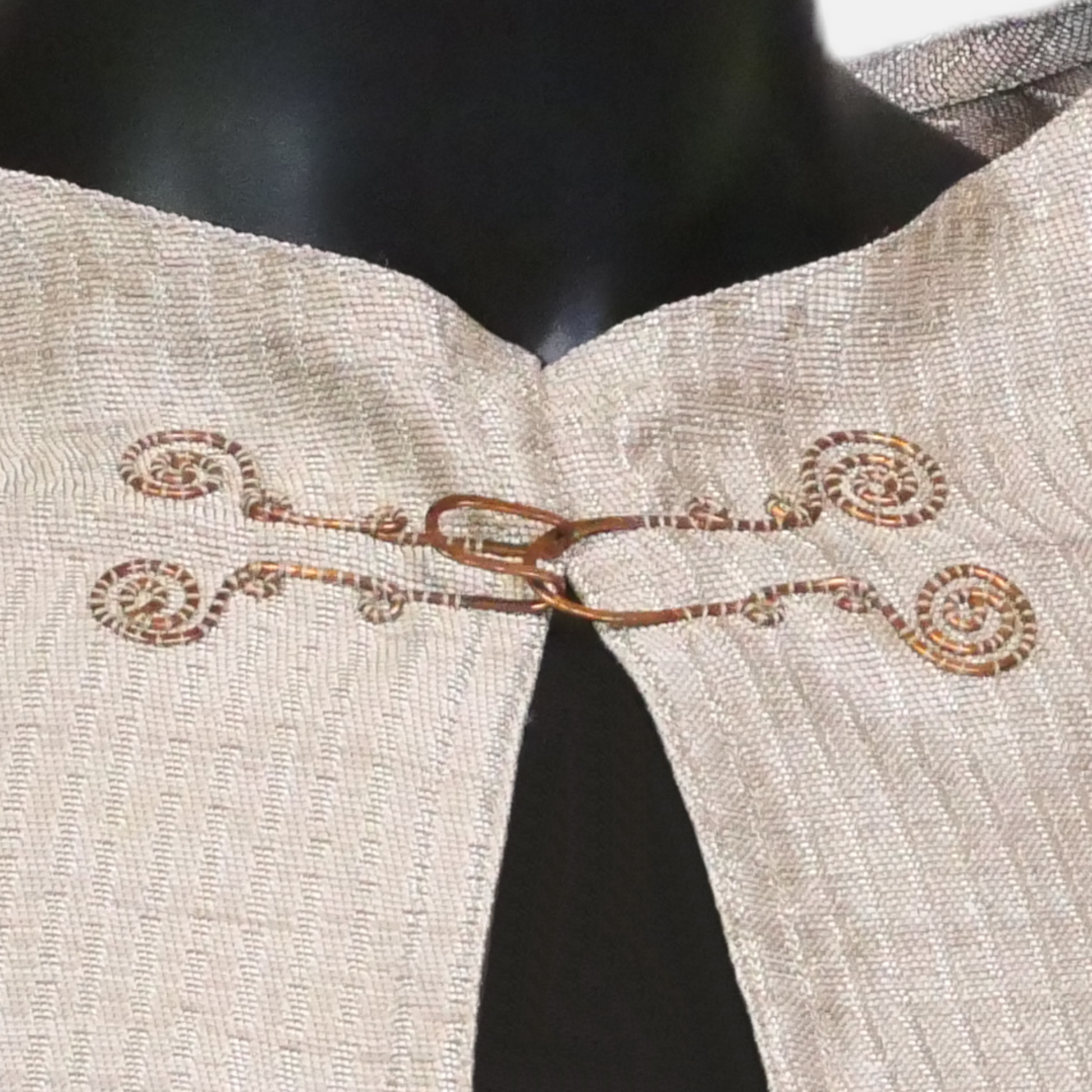Pale Gold Half-Circle Cloak with Pockets