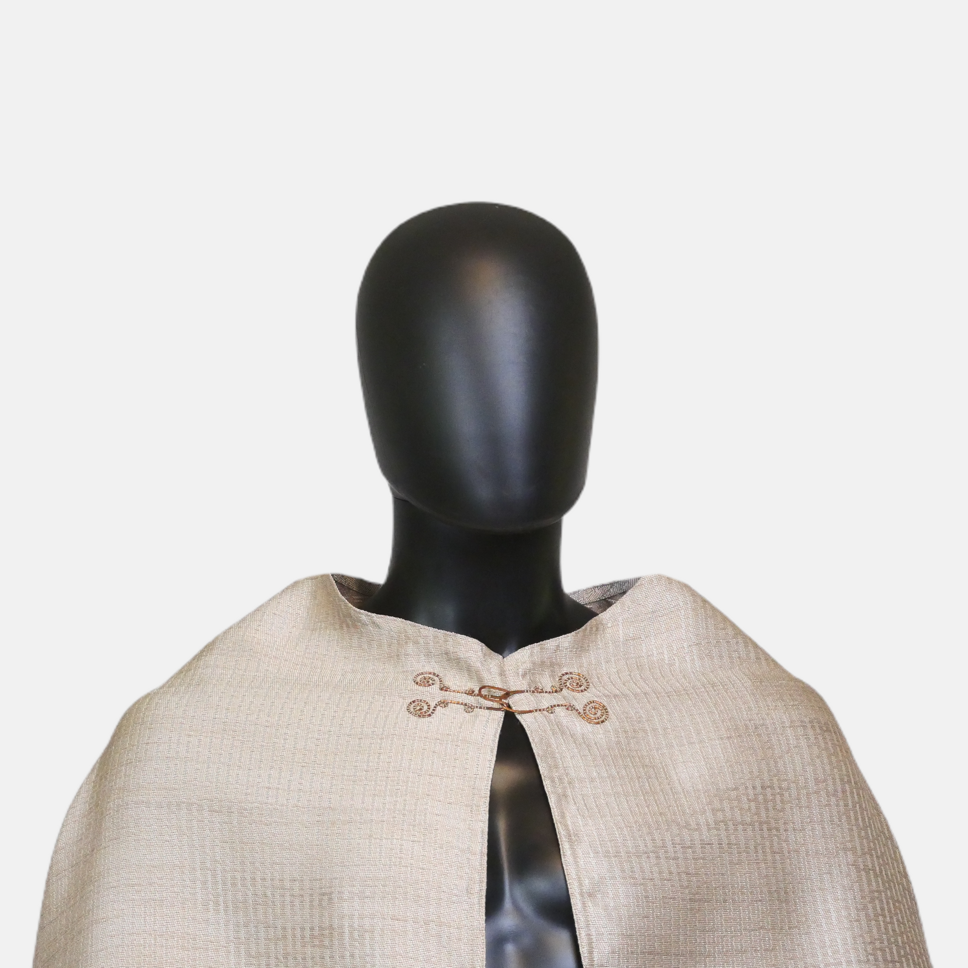 Pale Gold Half-Circle Cloak with Pockets