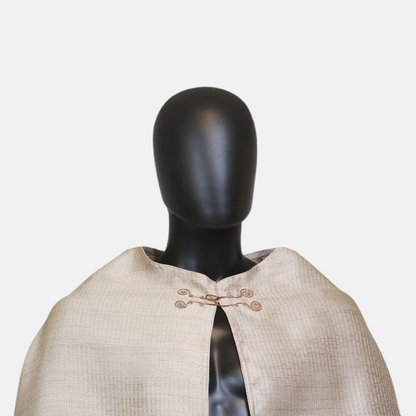 Pale Gold Half-Circle Cloak with Pockets