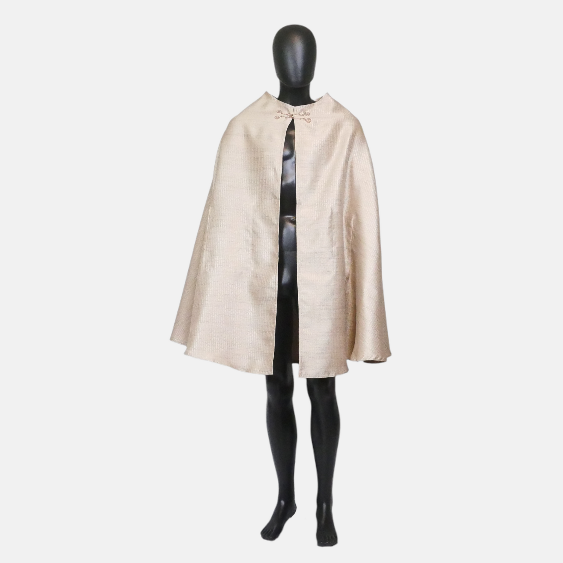 Pale Gold Half-Circle Cloak with Pockets