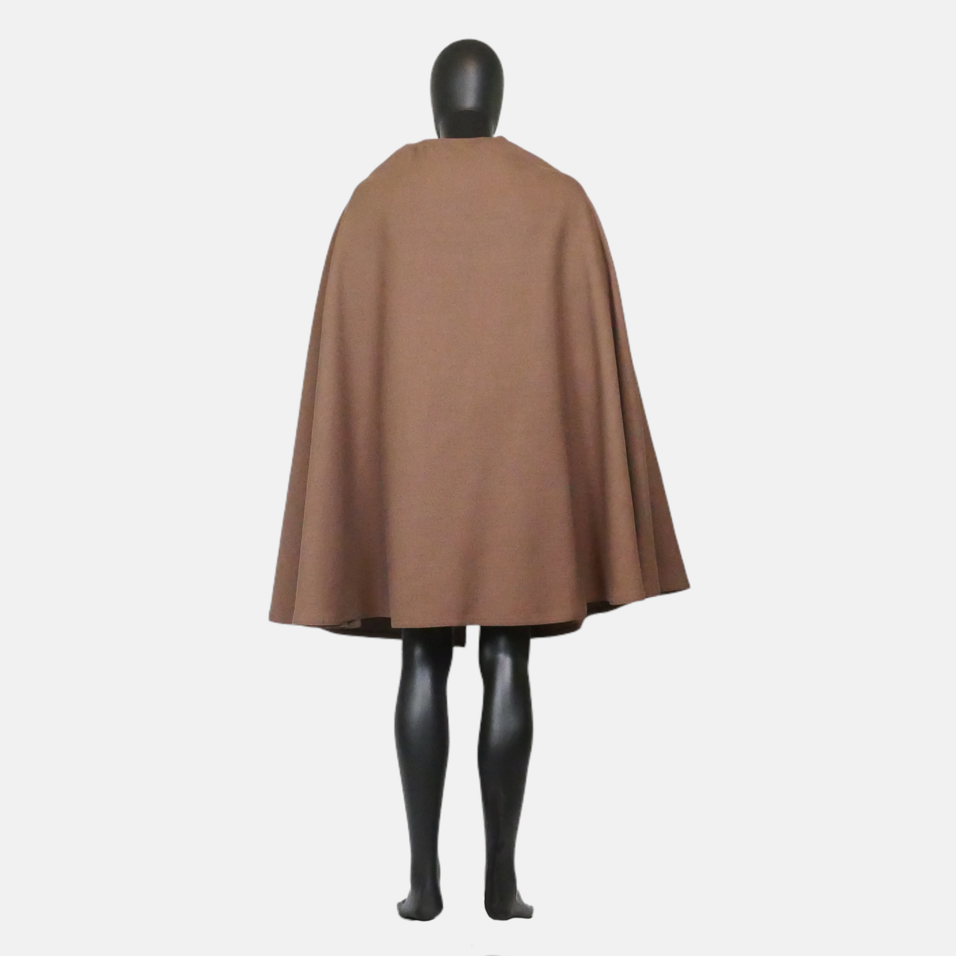 Chocolate Brown Linen-Look Half Circle Cloak