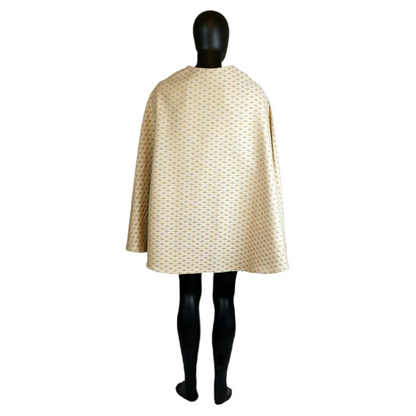 Cream Diamond Half Circle Cloak with Pockets