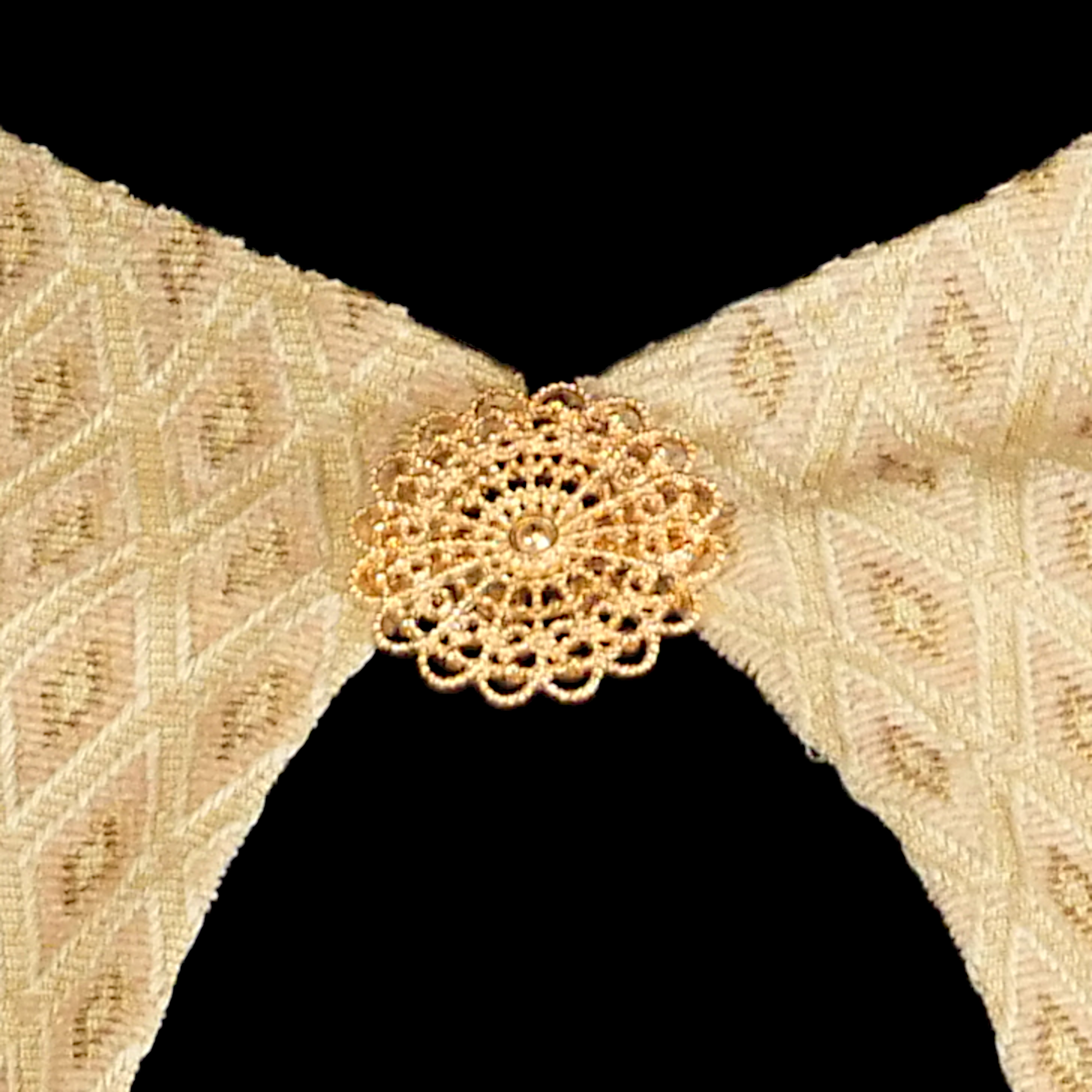 Cream Diamond Half Circle Cloak with Pockets