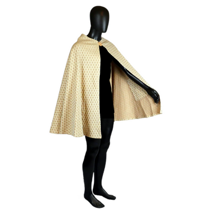 Cream Diamond Half Circle Cloak with Pockets