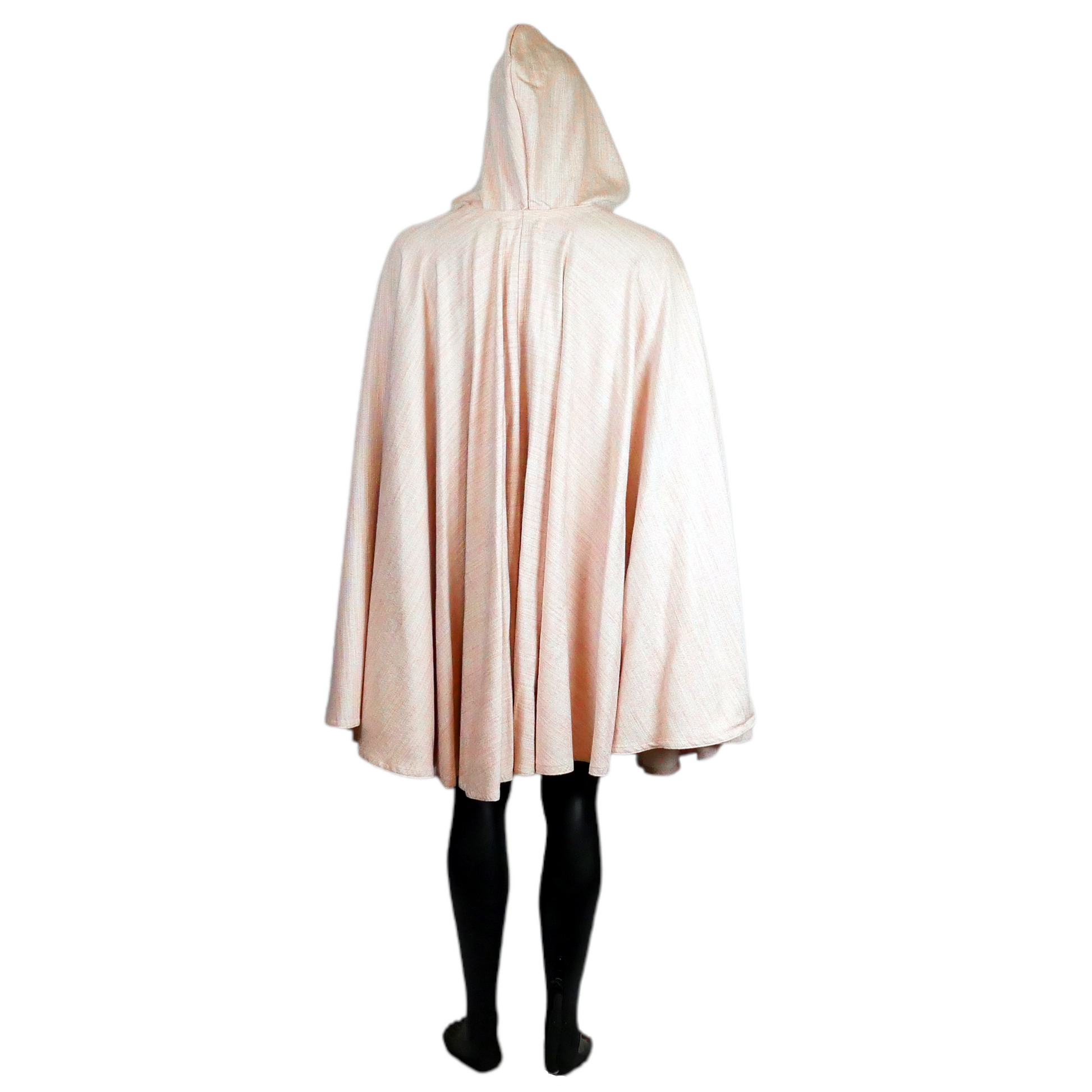 Pale Pink Full Circle Cloak with Hood and Pockets