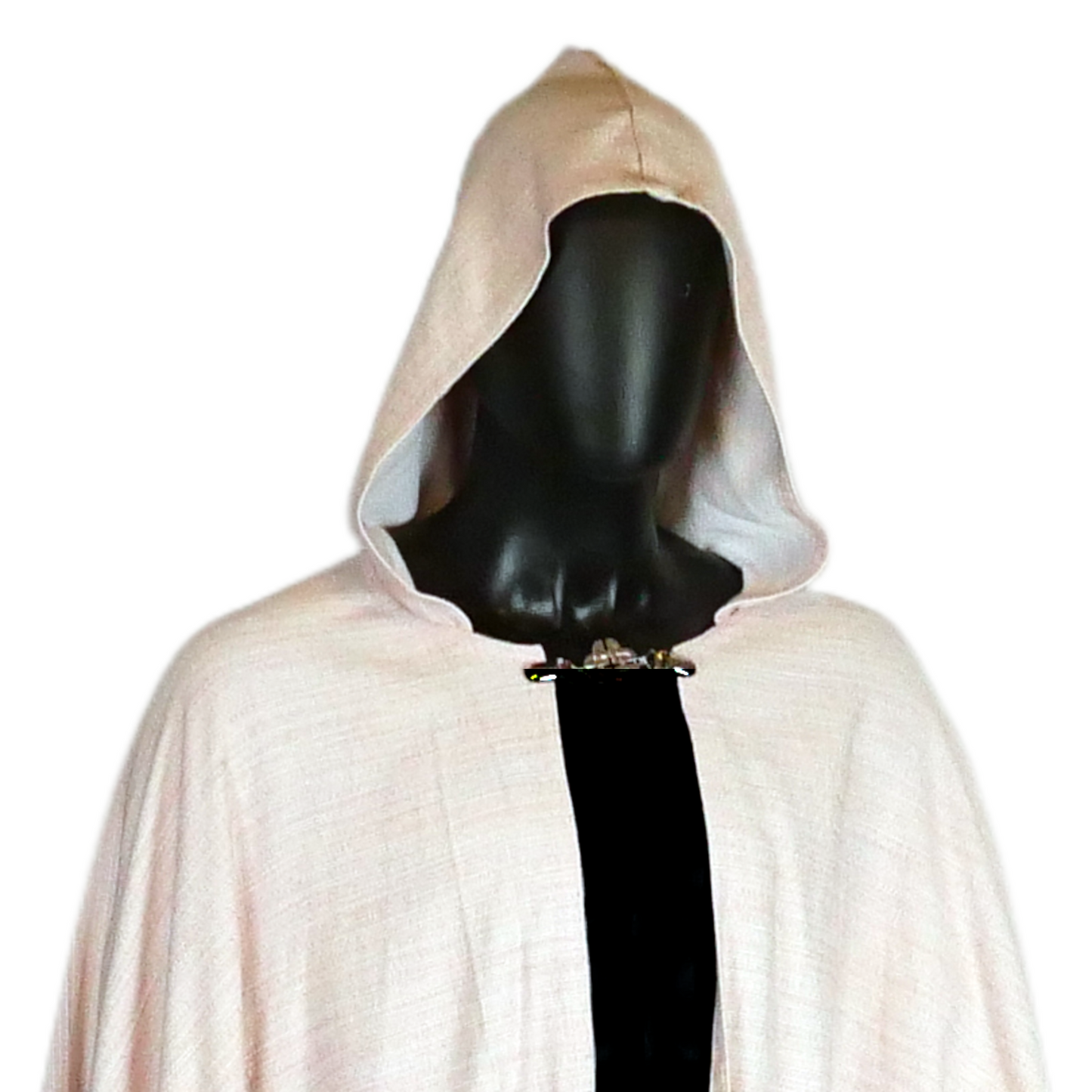 Pale Pink Full Circle Cloak with Hood and Pockets