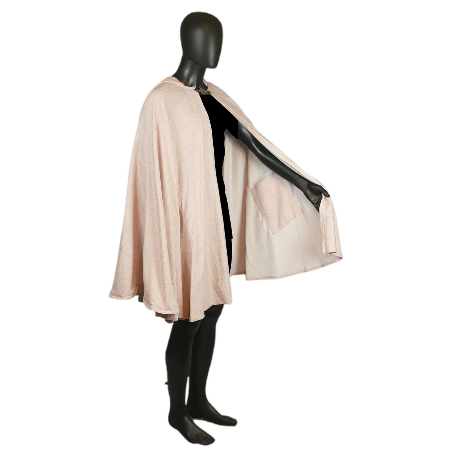 Pale Pink Full Circle Cloak with Hood and Pockets