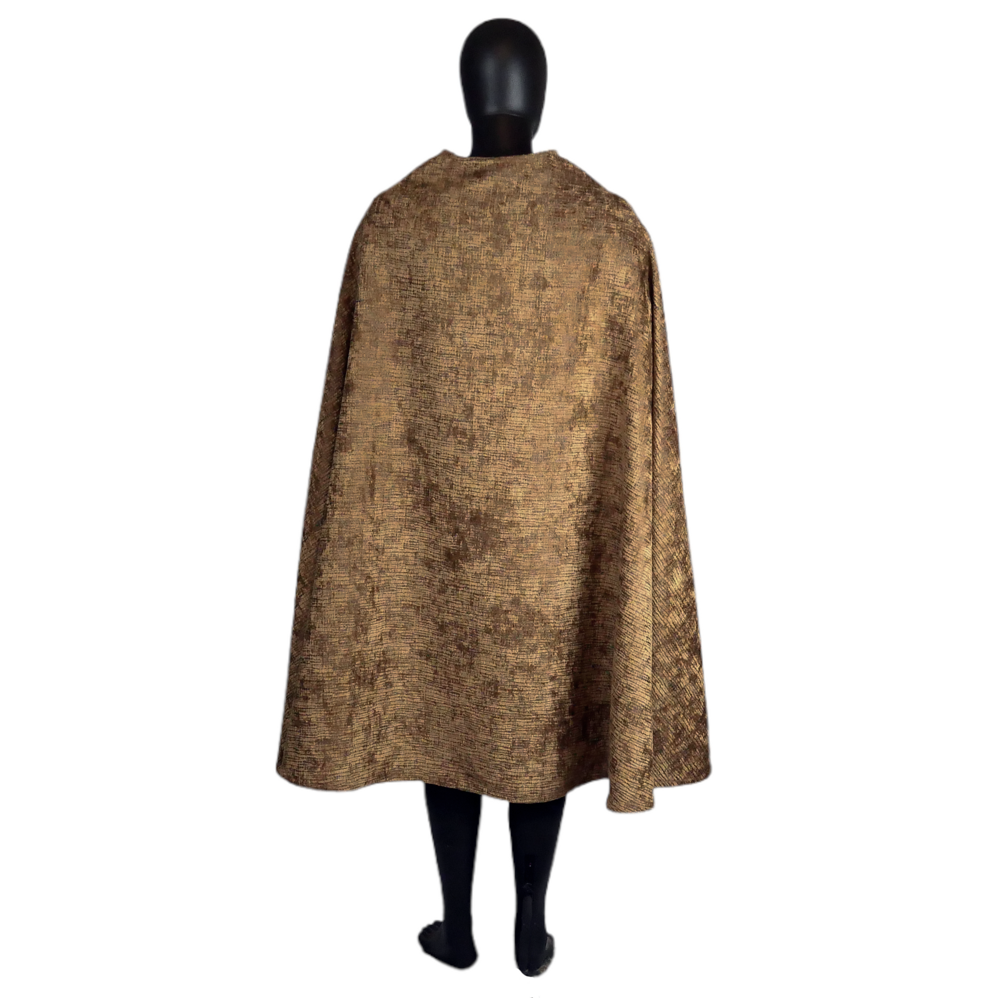 Golden Brown Half-Circle Cloak with Pockets