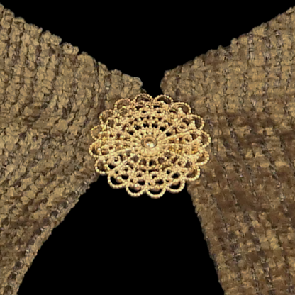 Golden Brown Half-Circle Cloak with Pockets