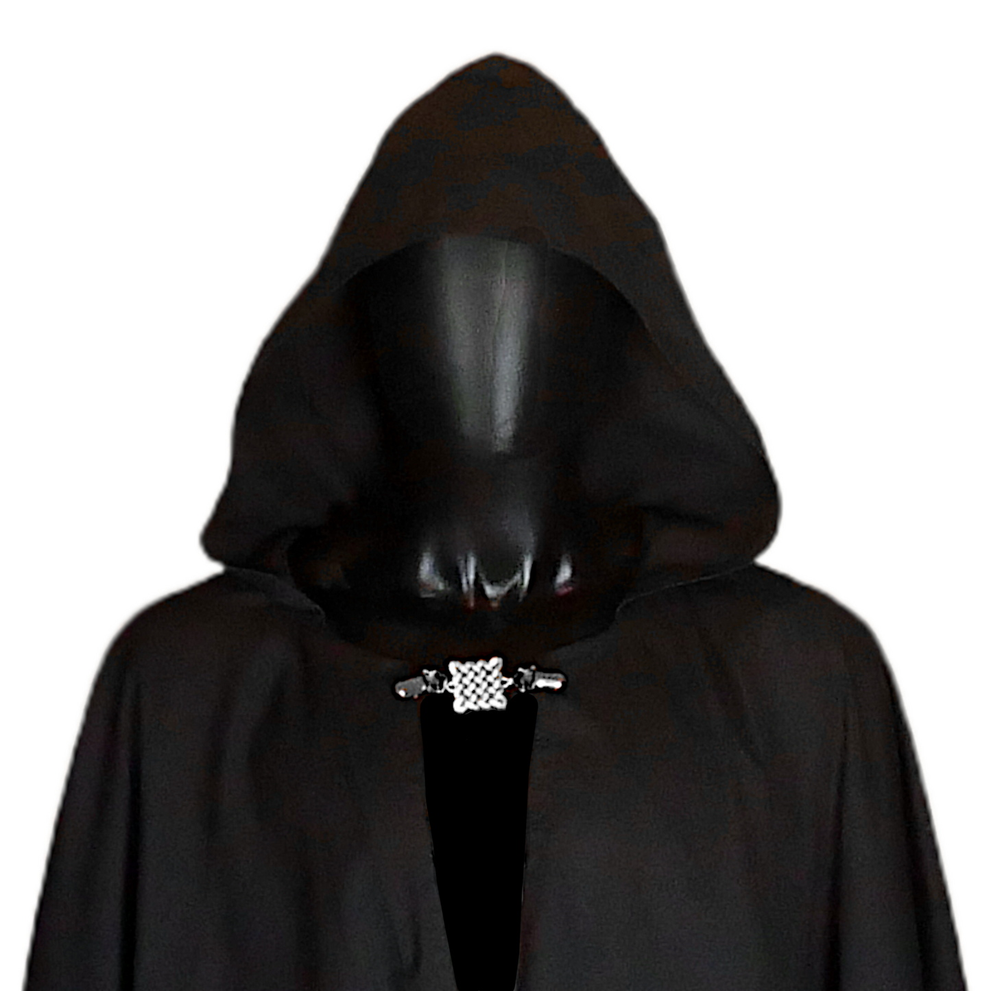 Black Twill Full Circle Cloak with Hood and Pockets
